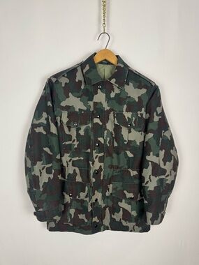 Vintage 90s Camo Men's Military Field Jacket - Green & Brown Camo